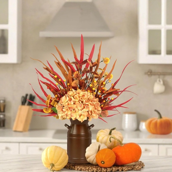 Autumn Floral Arrangement in Brown Vase new with tags - Picture 5 of 5